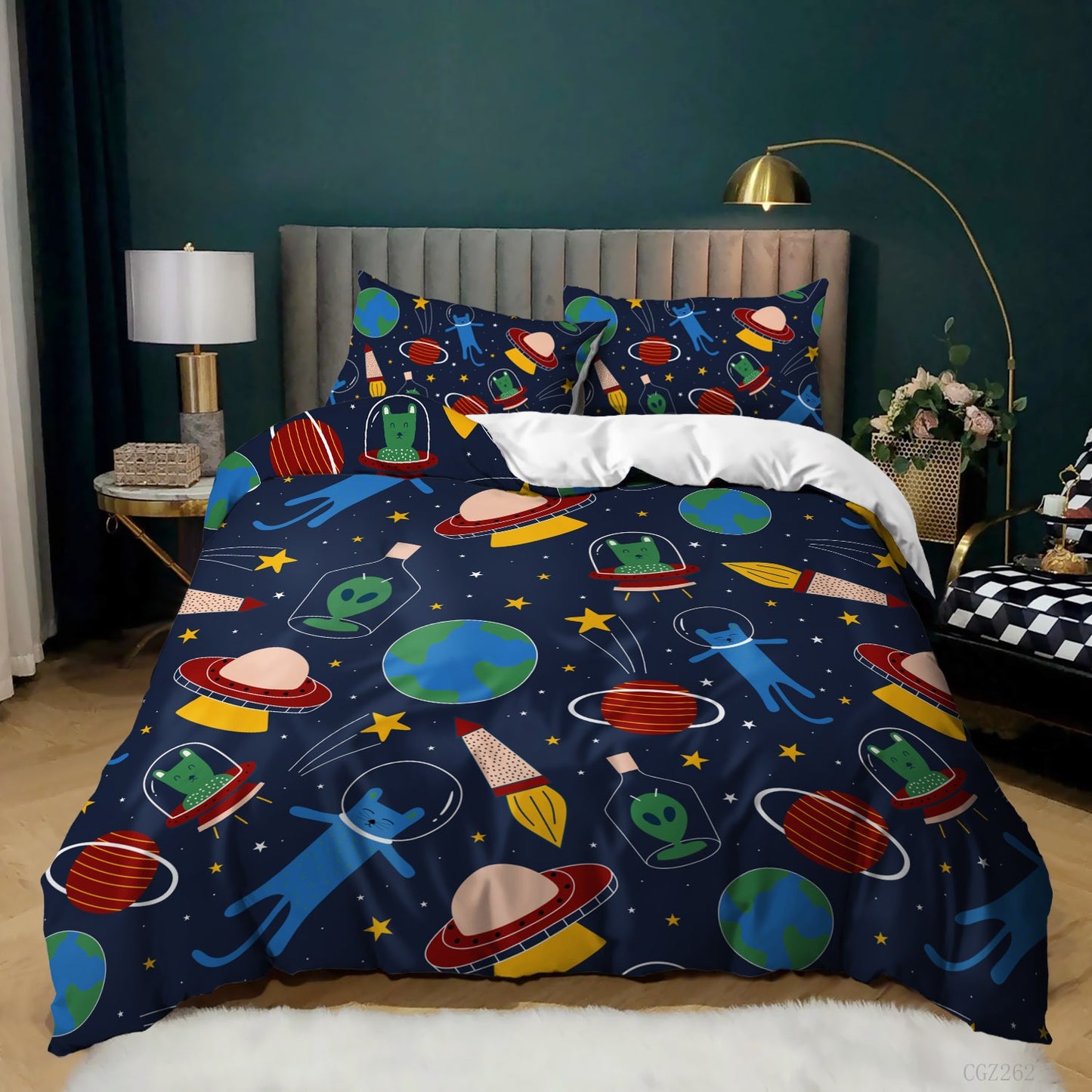 Spaceship Rocket Down Quilt Cover Set