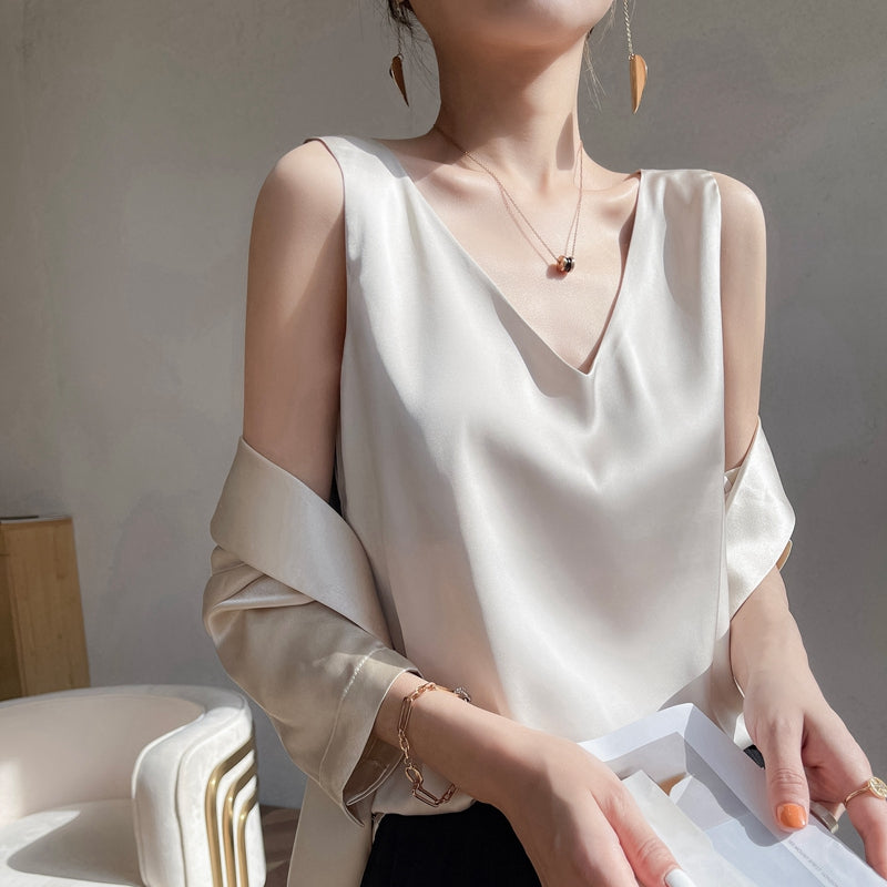 Chic Women's Satin Silk Top