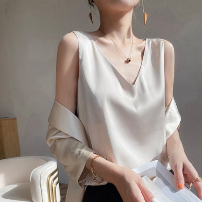Chic Women's Satin Silk Top
