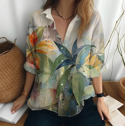 Magdalena Women's Casual Printed Blouse (One Piece)