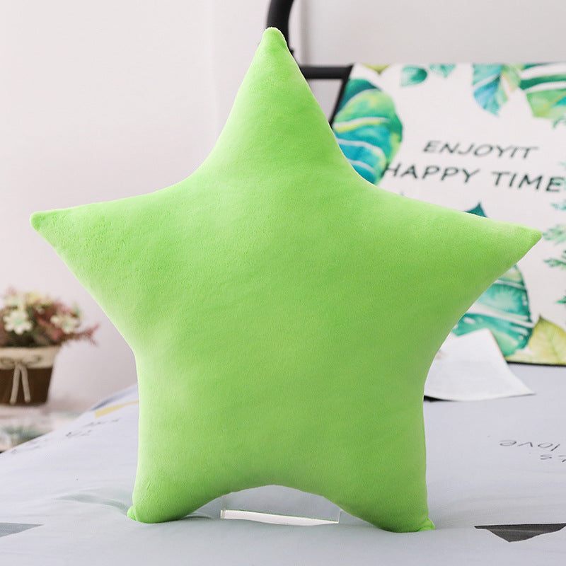 Five-pointed Star Plush Lumbar Pillow for Car