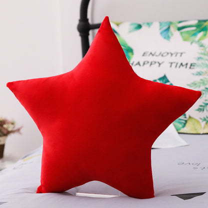 Five-pointed Star Plush Lumbar Pillow for Car
