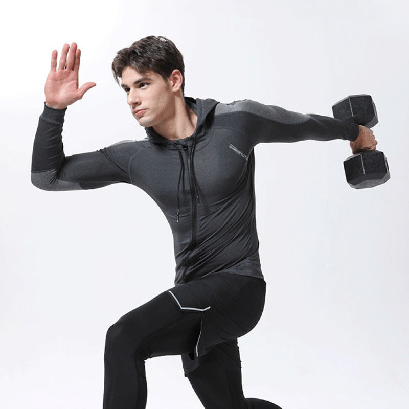 Men's Athletic Compression Running Jacket for Outdoor Use