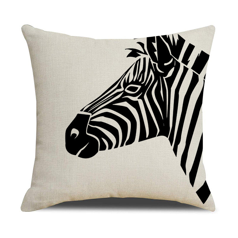 Abstract Black and White Zebra Cushion Cover for Sofa
