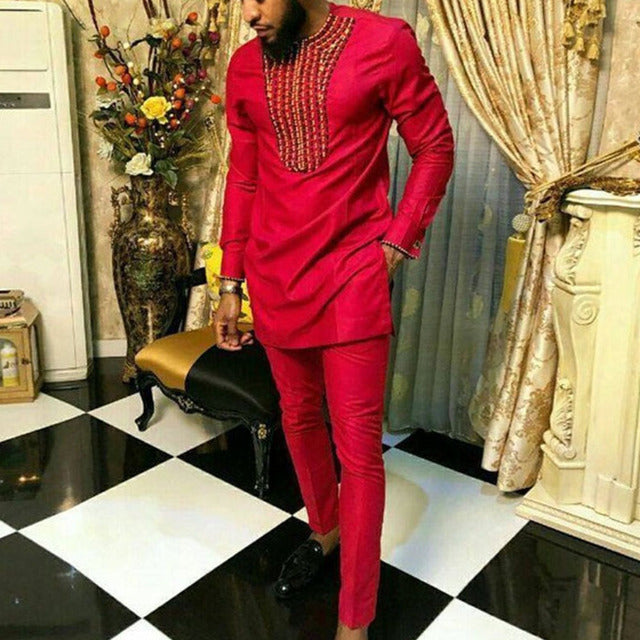 Autumn Stripe Ethnic Men's Set