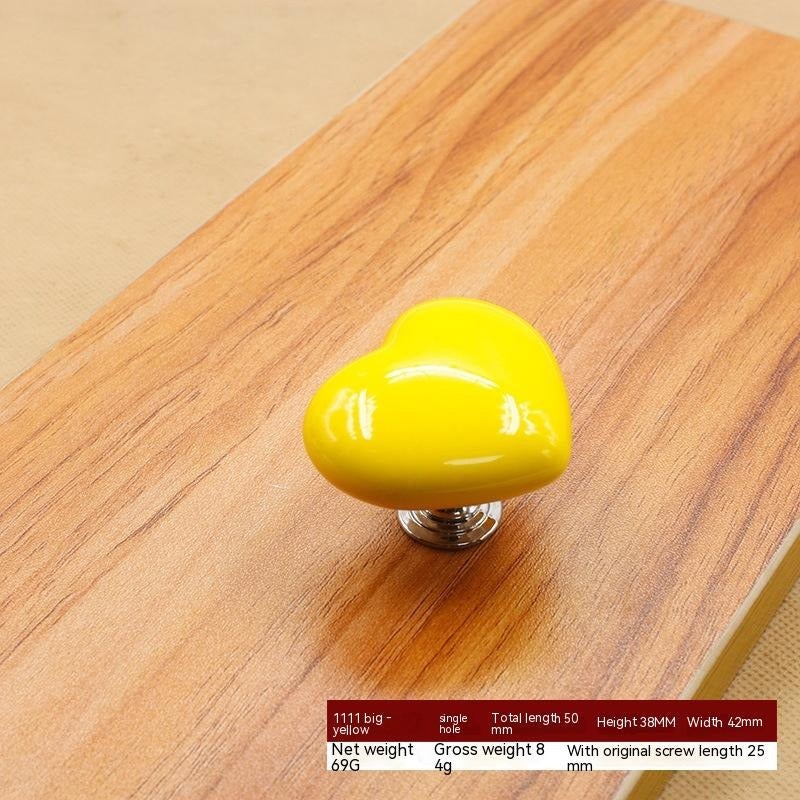 Heart-Shaped Ceramic Cabinet Handle