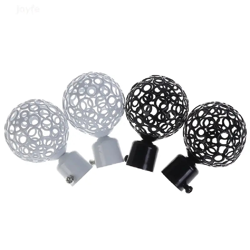 2pcs Iron Curtain Rod Finials - 22mm & 28mm Diameter