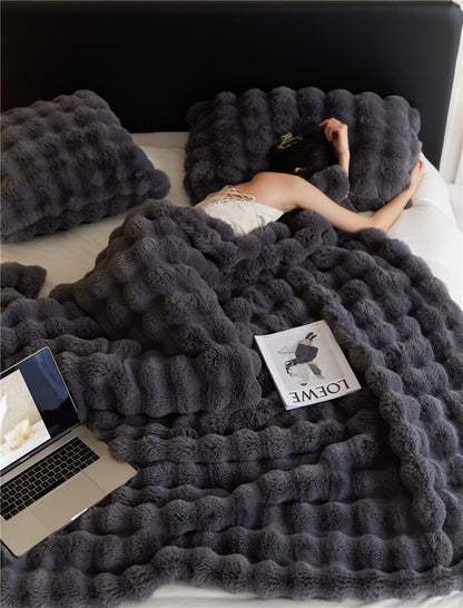 Ultra-Soft Faux Rabbit Velvet Blanket