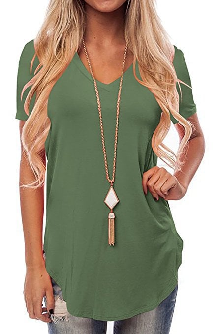 Loose V-Neck Short Sleeve Tuxedo T-Shirt