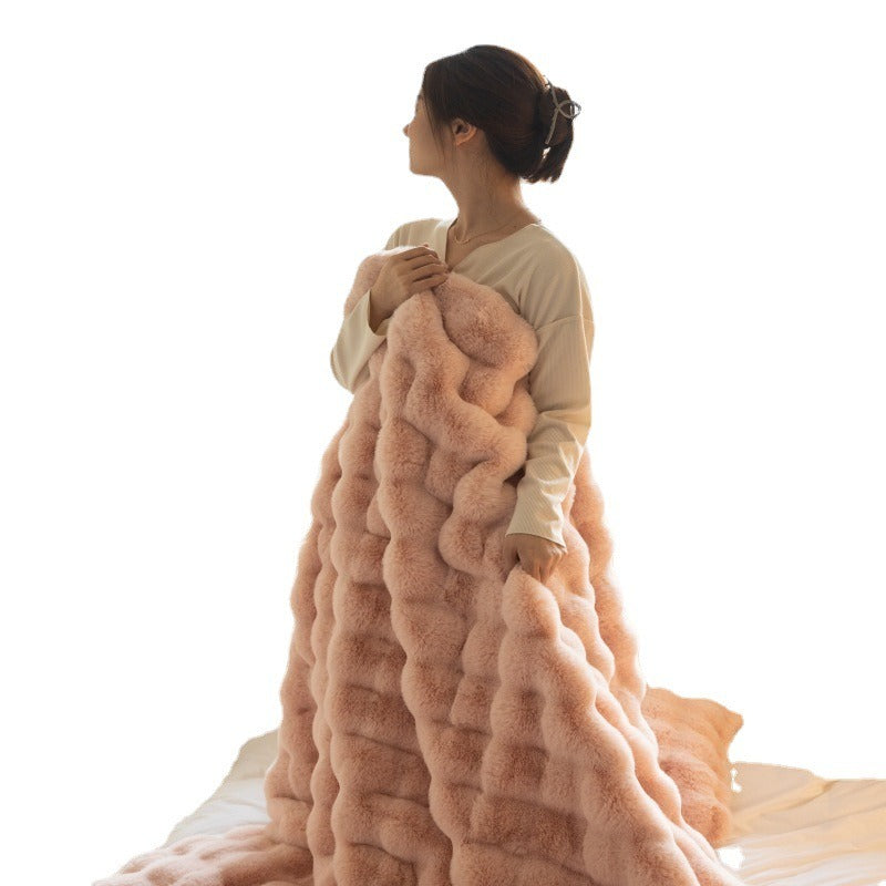 Ultra-Soft Faux Rabbit Velvet Blanket