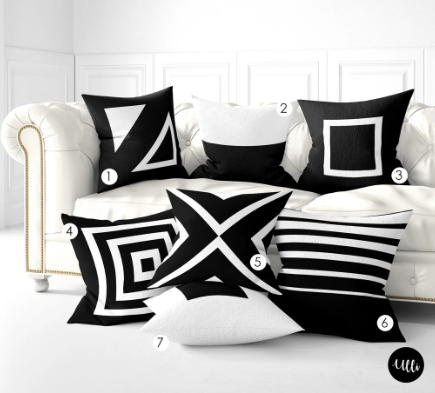 Black and White Impression Painting Pillowcase