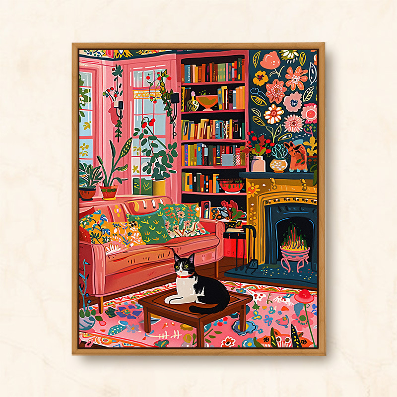 DIY Cat Digital Oil Painting