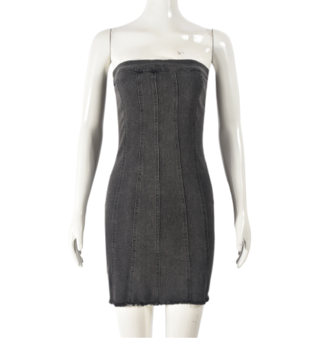 Chic Backless Denim Tube Dress