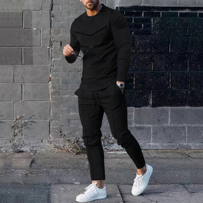 Men's Casual Spring Autumn Two-Piece Outfit Set