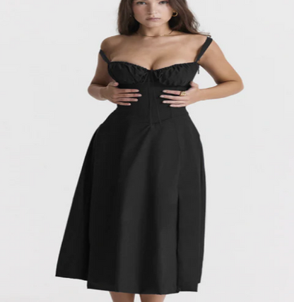 Chic Floral Maxi Dress - Waist Defined