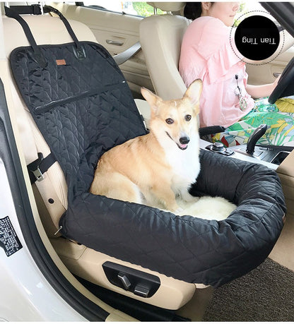 Multifunctional Pet Car Bed with Thick Cushion