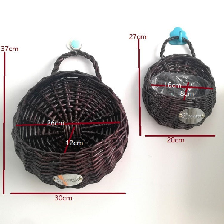 Woven Wall-Mounted Flower Pot Basket for Decor