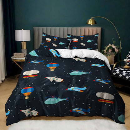 Spaceship Rocket Down Quilt Cover Set