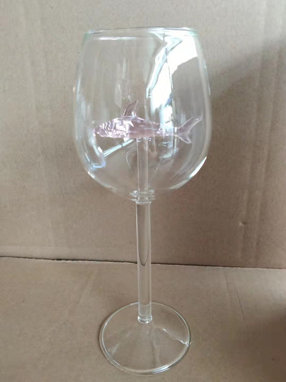 Creative Shark High Wine Glass with Octopus Design