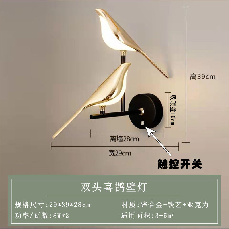 Modern Minimalist Creative Bird Wall Light for Home