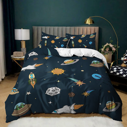 Spaceship Rocket Down Quilt Cover Set