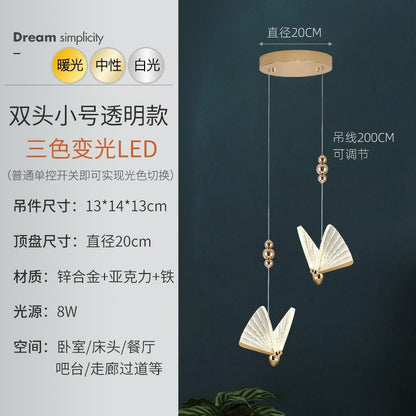 Modern Butterfly Pendant Light for Bedroom and Living Room