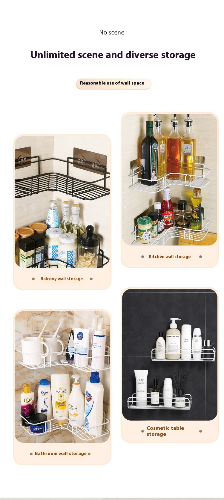 Iron Triangle Bathroom Corner Rack