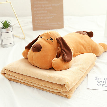 Custom Plush Toy Dog with Air Conditioning Blanket