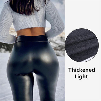 Multicolor High Waist Leather Pants for Women