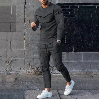 Men's Casual Spring Autumn Two-Piece Outfit Set