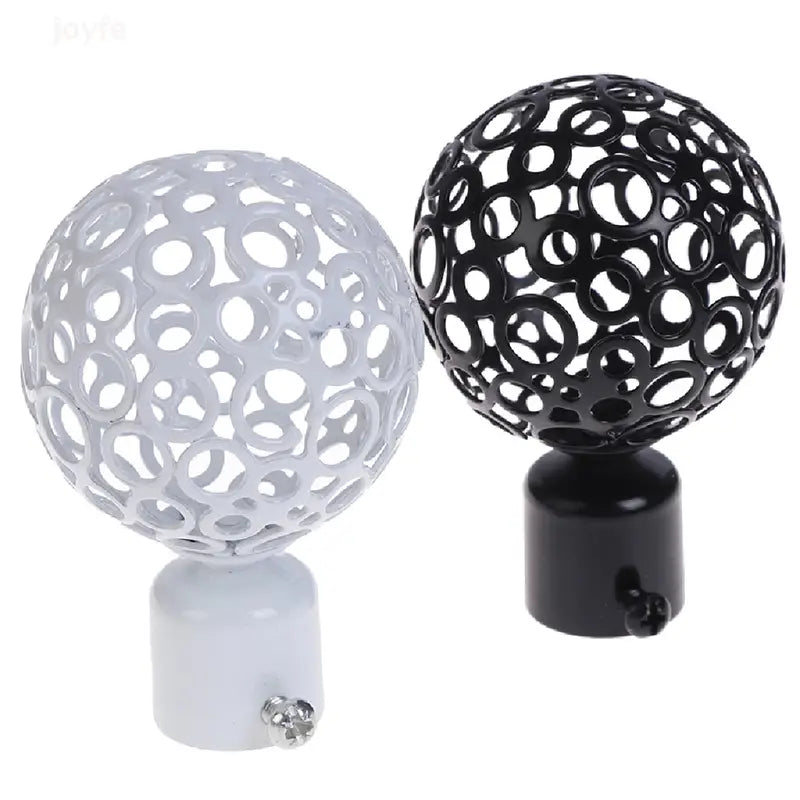 2pcs Iron Curtain Rod Finials - 22mm & 28mm Diameter