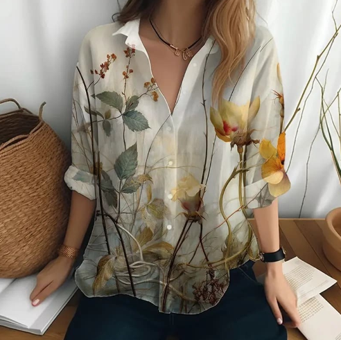 Magdalena Women's Casual Printed Blouse (One Piece)