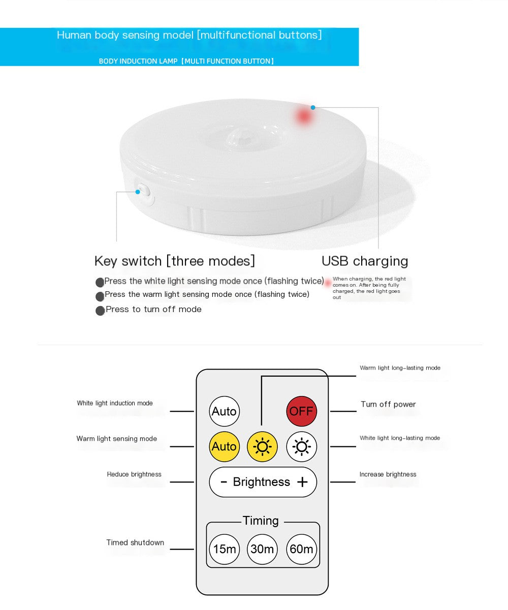 Remote Control Bedside Light with Magnetic Charging
