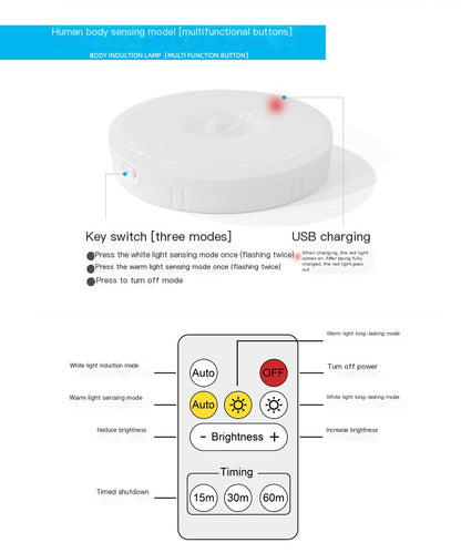 Remote Control Bedside Light with Magnetic Charging