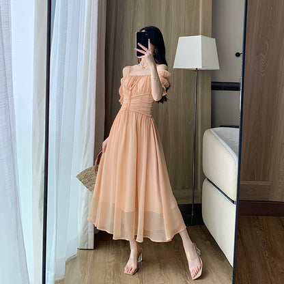 French Tea Break Soft Texture Long Dress