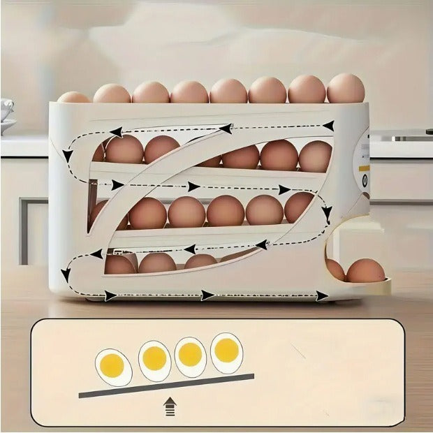 Rolling Slide Egg Storage Box for Refrigerator