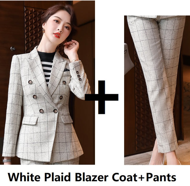Chic Plaid Office Suit for Women