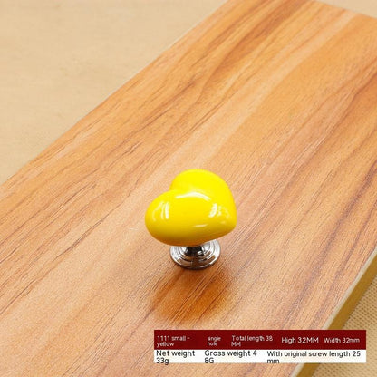 Heart-Shaped Ceramic Cabinet Handle