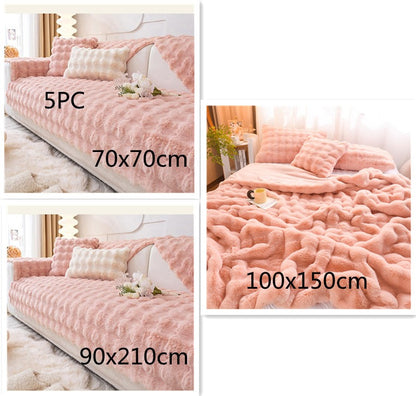 Plush Rabbit Velvet Thick Blanket Double-Sided Fleece