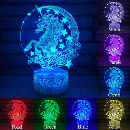 Unicorn Series Colorful Creative 3D Night Light