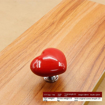 Heart-Shaped Ceramic Cabinet Handle