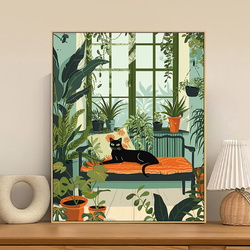 DIY Cat Digital Oil Painting