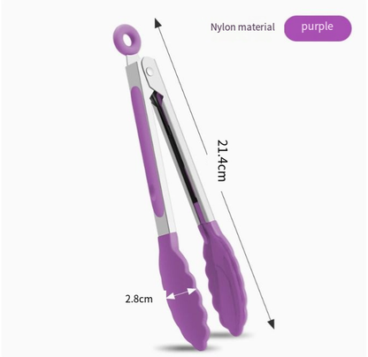 5PCS 7″ Silicone Tip Kitchen Tongs