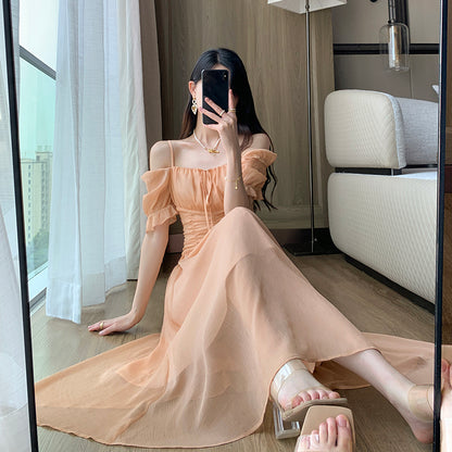 French Tea Break Soft Texture Long Dress