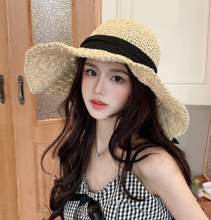 Women's Summer Lace-up Foldable Beach Hat