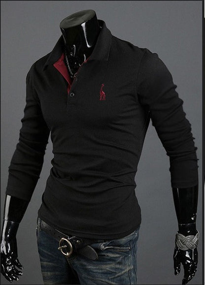 Deer Embroidered Long Sleeve Tee