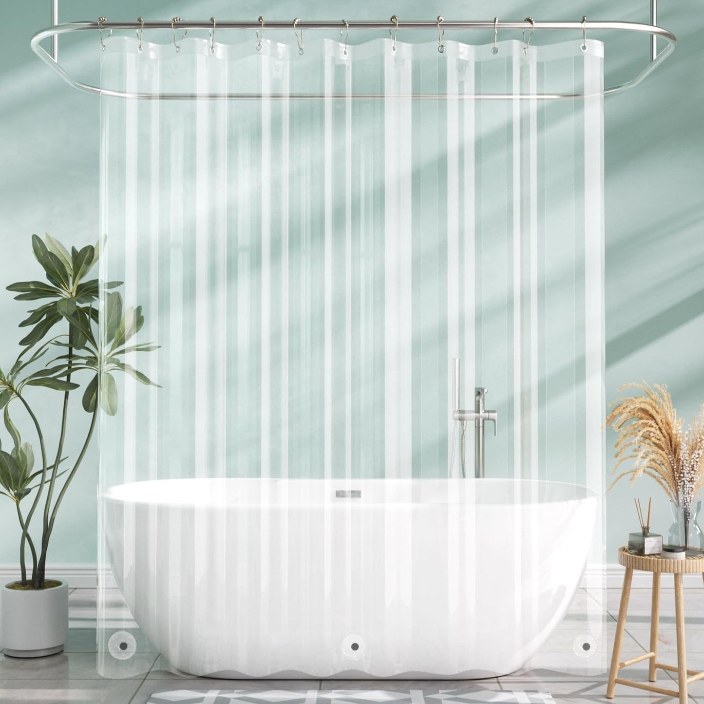 Transparent Waterproof Bath Curtain Liner