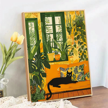 DIY Cat Digital Oil Painting