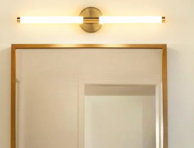 Luxy Golden Wall Light for Bathroom Mirror (One Piece)