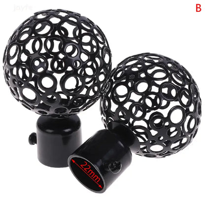 2pcs Iron Curtain Rod Finials - 22mm & 28mm Diameter